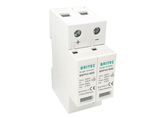 태양 인버터를 위한 끼워 넣을 수 있는 2 막대기  600V 태양 서지 방지 장치