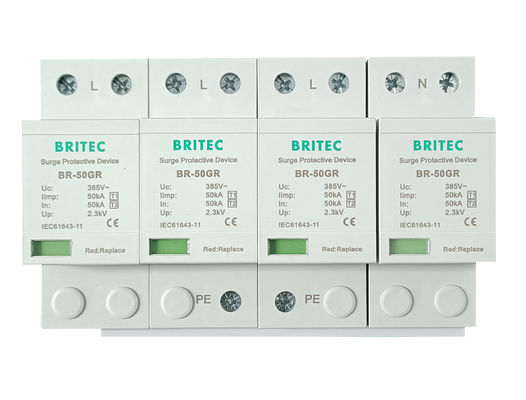 BR-50GR 4P Ac 조명 보호 중국 1형 전압 보호 장치 Spd spd t1 t2 1형 전압 차단기