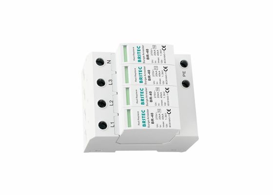 UL94-V0 35mm Din Rail 40ka 타입 2 번개 보호 전력 돌파 차단기