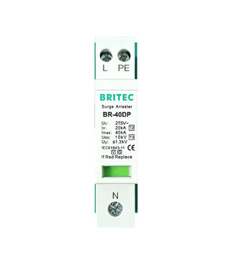 BR-40DP 275 1+1P 타입 2 급증 보호기 OEM 서비스 저전압 급증 보호기 번개 보호기 SPD