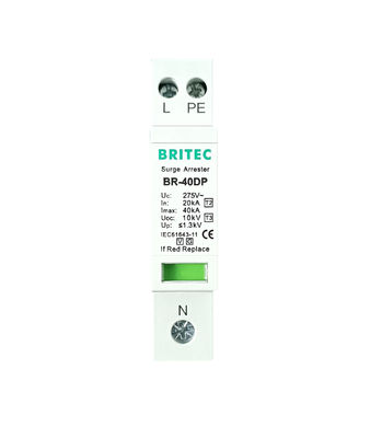 BR-40DP 275 1+1P 타입 2 급증 보호기 OEM 서비스 저전압 급증 보호기 번개 보호기 SPD