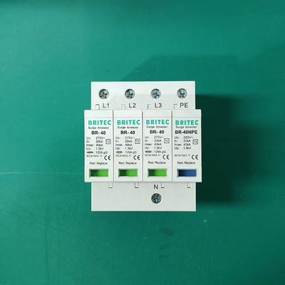 BR-40 3P+1 DIN 레일 마운트 서지 보호 장치 275V 중국 서지 보호 장치 제조업체