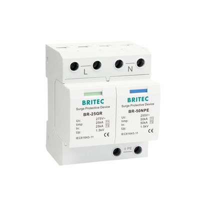 BR-25GR 3P+1 타입 1 초상압 보호 장치 3단계 전력 초상압 보호 SPD 번개 체포 스파크 간격 spd 플러그인 초상압 차단기 전기 Spd