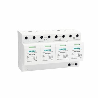 BR-25GR 3P+1 타입 1 초상압 보호 장치 3단계 전력 초상압 보호 SPD 번개 체포 스파크 간격 spd 플러그인 초상압 차단기 전기 Spd