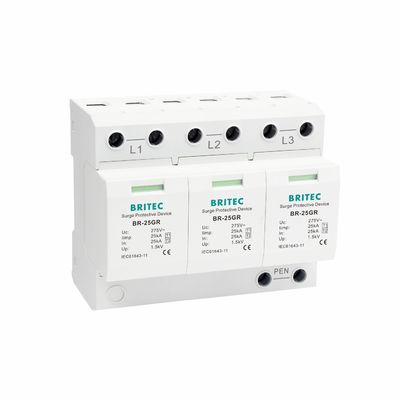 25kA 서지 보호 기능 및 35mm DIN 레일 장착이 가능한 1형 서지 보호 장치(SPD)