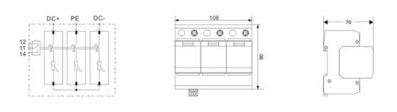 BRPV3-1500-12.5 DC SPD 12.5ka pv 전압 차단기 1500V DC SPD 전압 보호기 t1 t2 dc