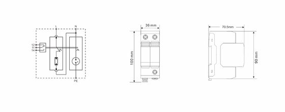BR-25GS 1+1 Spd T1 25ka 서지 보호기 낙뢰 서지 보호 스파크 갭 타입 Spd