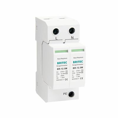 320V 초상압 보호자 번개 차단기 2P DIN 철도 장착 SPD 번개 보호