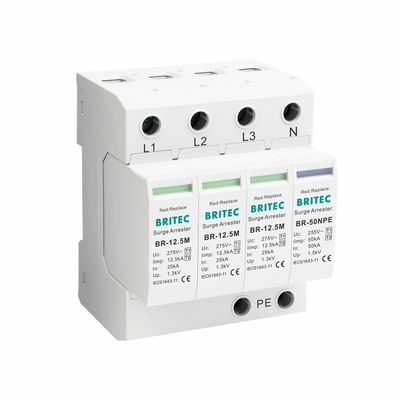 BR-12.5M 4P 1형 전압 보호 장치 spd 전압 보호 장치 ac 1형 12.5ka spd 1형 spd Überspannung 12.5ka 전압 억제기 산업 전압 보호 장치