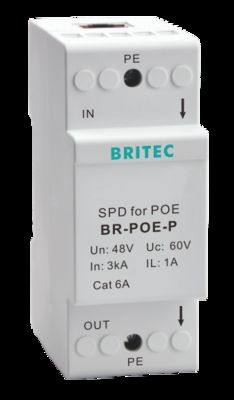 BR-POE-M 48V RJ45 급증 보호 이더넷 급증 보호자 POE 전력 오버 이더넷 데이터 급증 보호자 POE 기가비트 1000mbps Rj45 이더넷 외부 급증 보호자 산업 네트워크 출구 금속