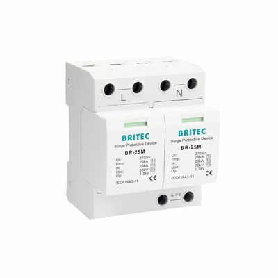 BRITEC BR-25M 3+1 25kA Iimp 플러그인 모듈과 함께 1형 전압 보호 장치