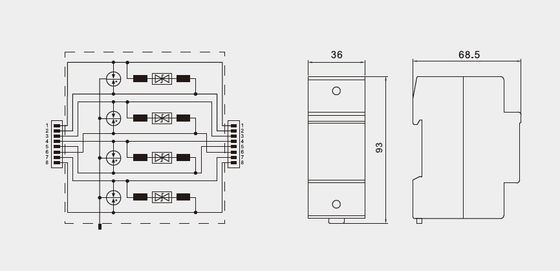 BR-POE-M POE 카메라 신호 서지 보호기 네트워크 서지 보호기 rj45 서지 보호 poe 낙뢰 rj45 낙뢰 보호 Cat6 라인 서지 보호기 / LAN / 컴팩트 / RJ45