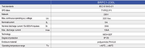 BRPC1-230L 10kA 서지 보호기 (LED용 AC 서지 보호기, LED 조명 시스템용 LED 조명 보호)