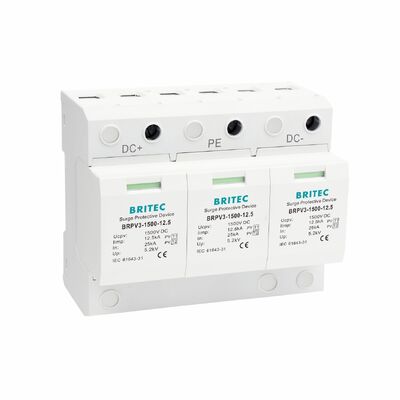 BRPV3-1500-6.25 PV 급증 차단 장치 모듈 3 보호 장치 타입 1+2 PV 급증 차단 태양광 발전 시스템 spd 1500v dc t1 t2 태양광 Dc Spd pv 번개 차단 장치 타입 1+2 PV 급증 차단 장치