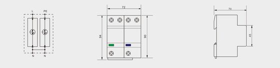 BR-50GR 440 1+1 서지 보호 장치 AC T1 서지 보호 장치 440V 스파크 갭 spd