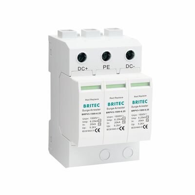 BRPV3-1500-6.25 DC SPD 서지 보호 장치 태양광 DC SPD DC SPD 원저우 피뢰기 1500V 3극 SPD DC 500V T1 T2 SPD 타입 1 가격