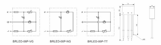 IP65 LED 급증 보호기 < 25ns 응답 시간 및 LED 조명 시스템에 대한 IEC/EN61643-11 준수
