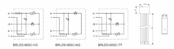 IP65 LED 급증 보호기 < 25ns 응답 시간 및 LED 조명 시스템에 대한 IEC/EN61643-11 준수