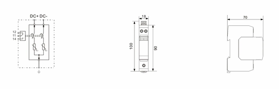 BR-40DP 48 타입 2 DC 48V SPD 40kA 서지 보호 장치 (열가소성 UL94-V0 인클로저 포함)