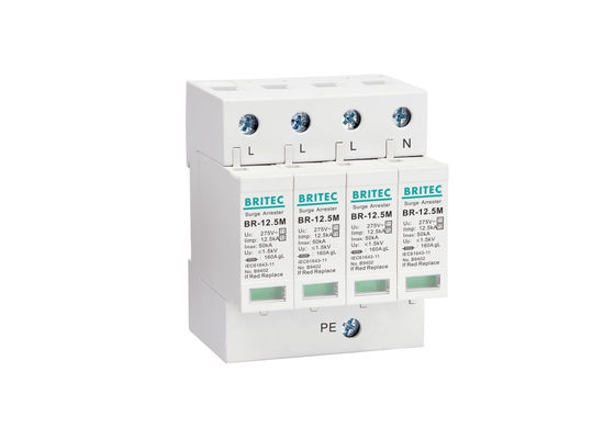 3단계 전체 집 전압 억제기 클래스 I + II Spd 보호 장치 4P