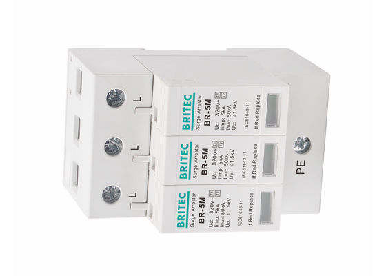 5kA 3P 320Vac 번개 보호자 타입-1 +2/종류 I+II/종류 B+C