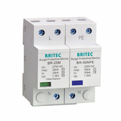 BR-25M 3P+1NPE 25kA T1+T2 전압 차단기 B+C 저전압 3단계 전압 보호기