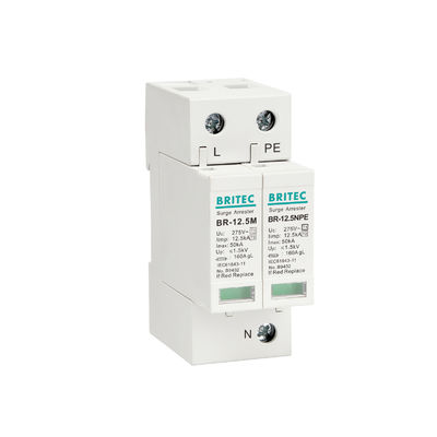 BRITEC BR-12.5M 3P+1 급증 보호 275v 번개 차단기 I+II 클래스 spd 급증 보호 장치 Blitzableiter