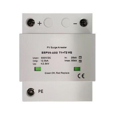 1000V DC 12.5kA 번개 펄스 타입 1+2 태양 전지 SPD 태양 전지 전지 차단 DC SPD 타입 1