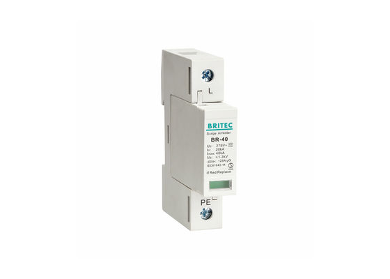 SPD 40kA 1P 번개 보호자 소음 가로장 반대로 번개 전기 시스템 IEC61643