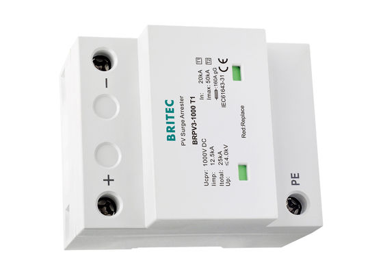 광전지 체계 12.5kA 10/350us를 위한 I 종류 II SPD PV 큰 파도 피뢰기를 분류하십시오