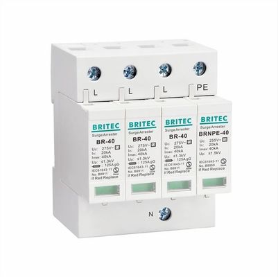 BR-40 2P 40kA 타입 2 단상 TVSS Spd 타입 2 단상 275v ac spd 전압상조 보호 장치 번개 차단기 단상 AC 전압상조 보호 장치