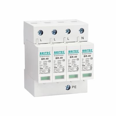 BR-40 2P 40kA 타입 2 단상 TVSS Spd 타입 2 단상 275v ac spd 전압상조 보호 장치 번개 차단기 단상 AC 전압상조 보호 장치