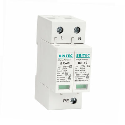 BR-40 4P 40kA 초상압 차단 보호 장치 3단계 번개 보호 spd tuv 2형 초상압 보호 장치