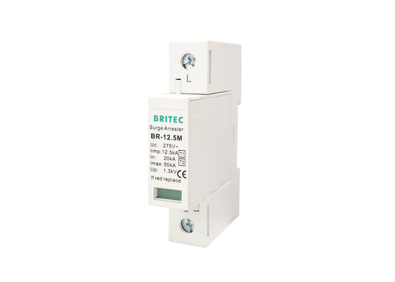 Iimp 12.5 KA 1P 낮은 전압 SPD T1 + T2 종류 I + II 큰 파도 보호 장치