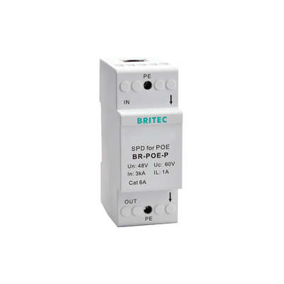 BR-POE-P 이더넷 48V RJ45 POE 이더넷 Din 철도 네트워크 급증 보호기 POE 데이터 번개 보호기