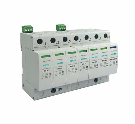 BR-40 275 6+1 타입 2 서지 보호기 275V DIN 레일 낙뢰 서지 보호기 3상 SPD