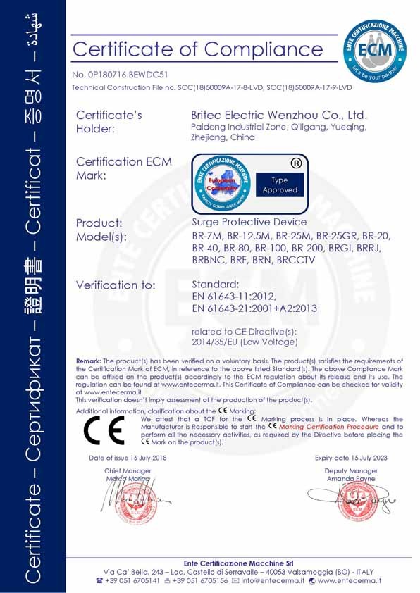 중국 Britec Electric Co., Ltd. 인증